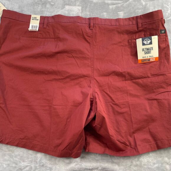 Dockers Shorts Mens 58 Red Ultimate Khaki Flat Front Supreme Flex 9" Inseam - Picture 2 of 16